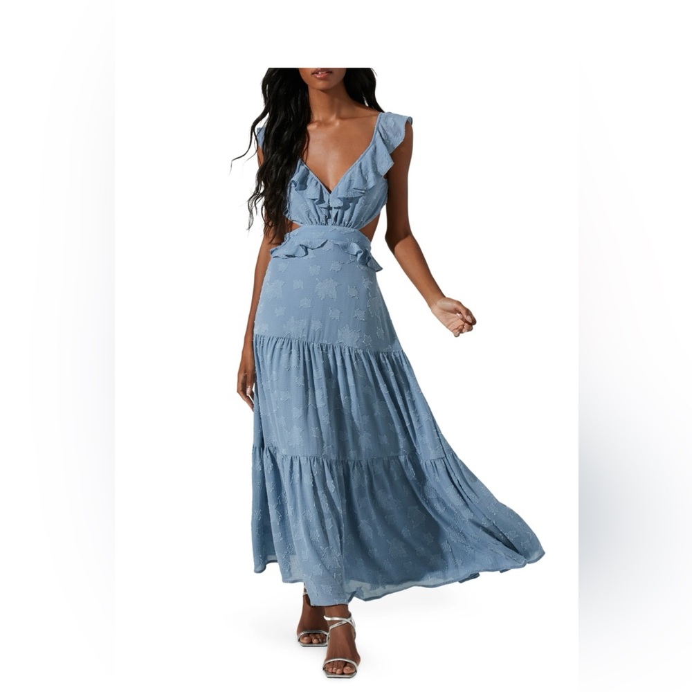 ASTR the Label Ruffled Cutout Maxi Dress